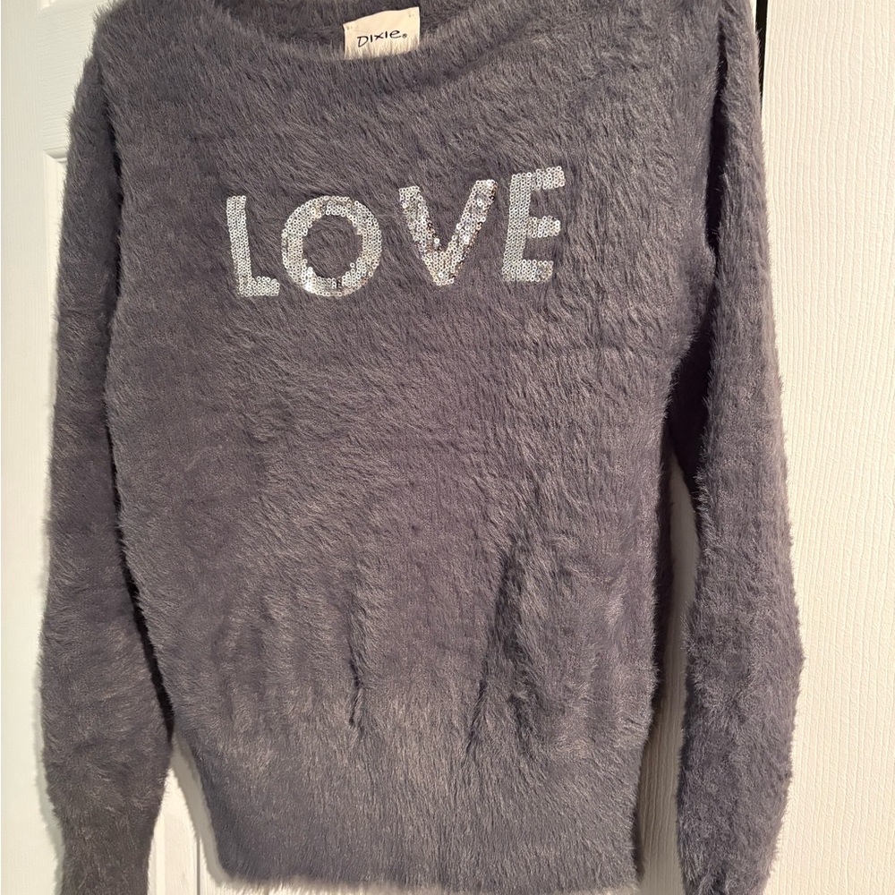 Women's Cozy Fuzzy Sweater - Soft Gray